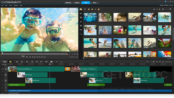 Corel-VideoStudio-Ultimate-X10-Timeline